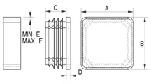 Polished square ribbed insert [256]