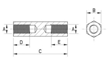 Hexagonal F/F Spacer [301]