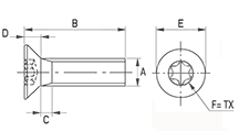 Countersunk torx screw [350-m]